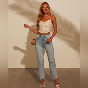 Frances Distressed Straight Leg Jeans